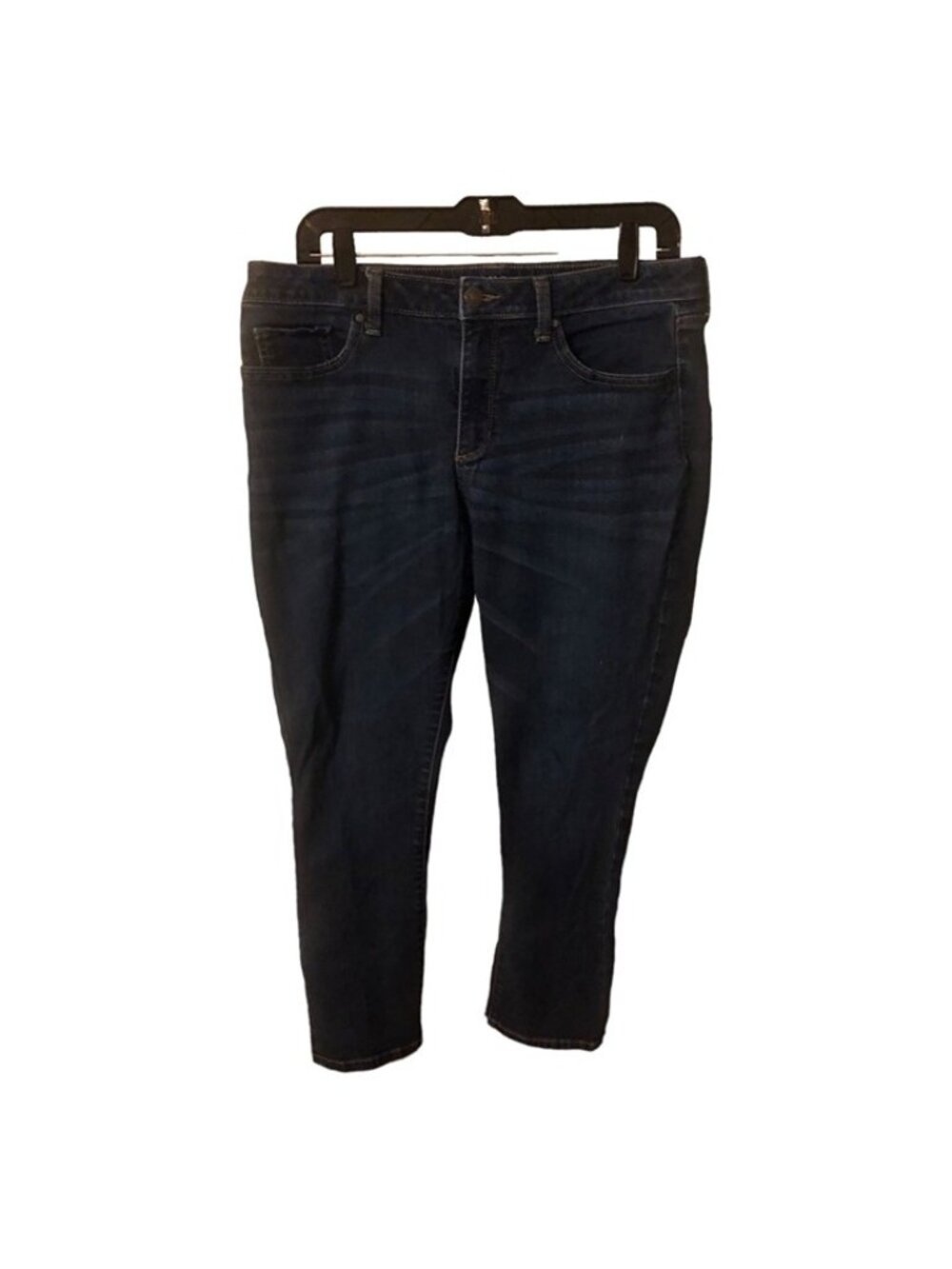 A.N.A. Distressed Whisker Design Cropped Skinny Ankle Leg Jeans Sz 12